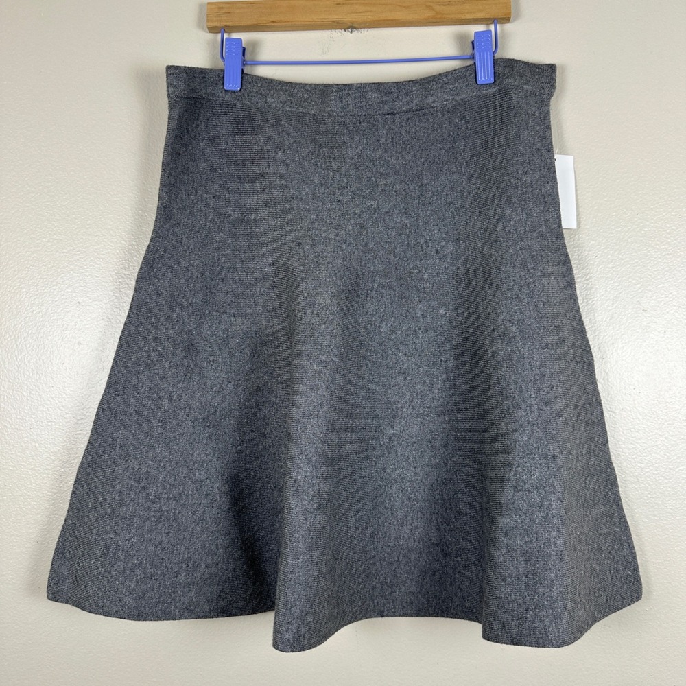 Rebecca Minkoff Women's XXL‎ Skirt Storm Grey Knit A-Line Short Chic NEW